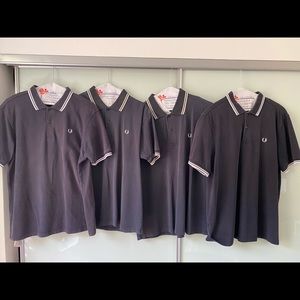 Fred Perry Twin Tip Polo Bundle (3 black, 1 blue)